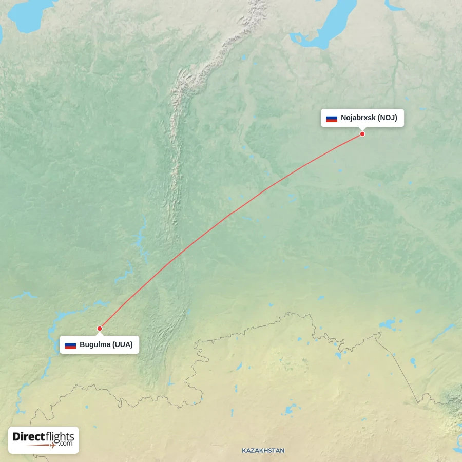 UUA - NOJ route map
