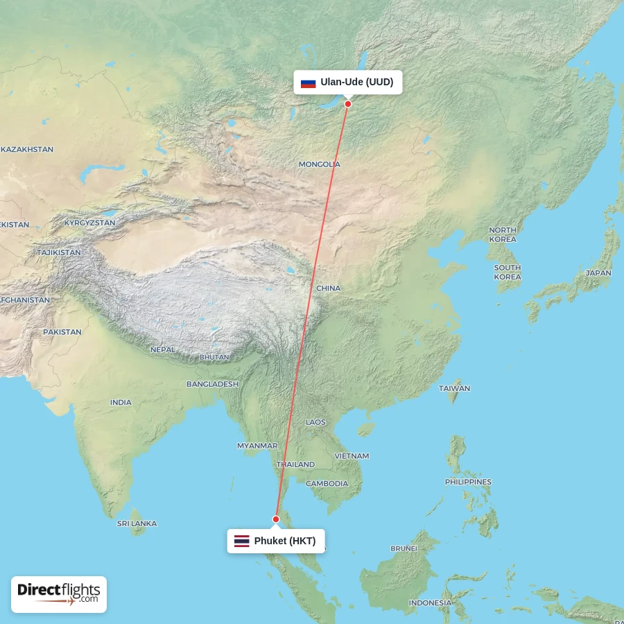 UUD - HKT route map