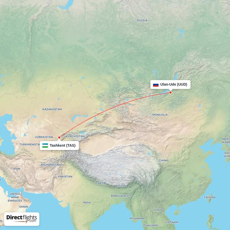 UUD - TAS route map