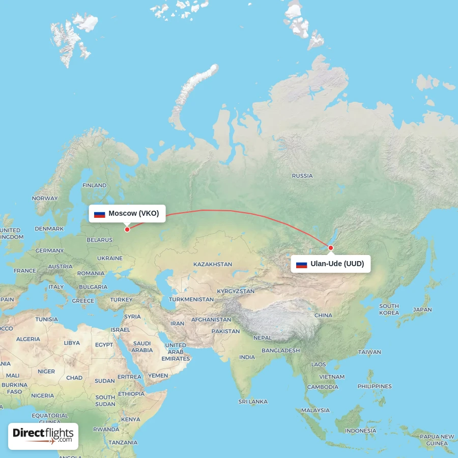 UUD - VKO route map