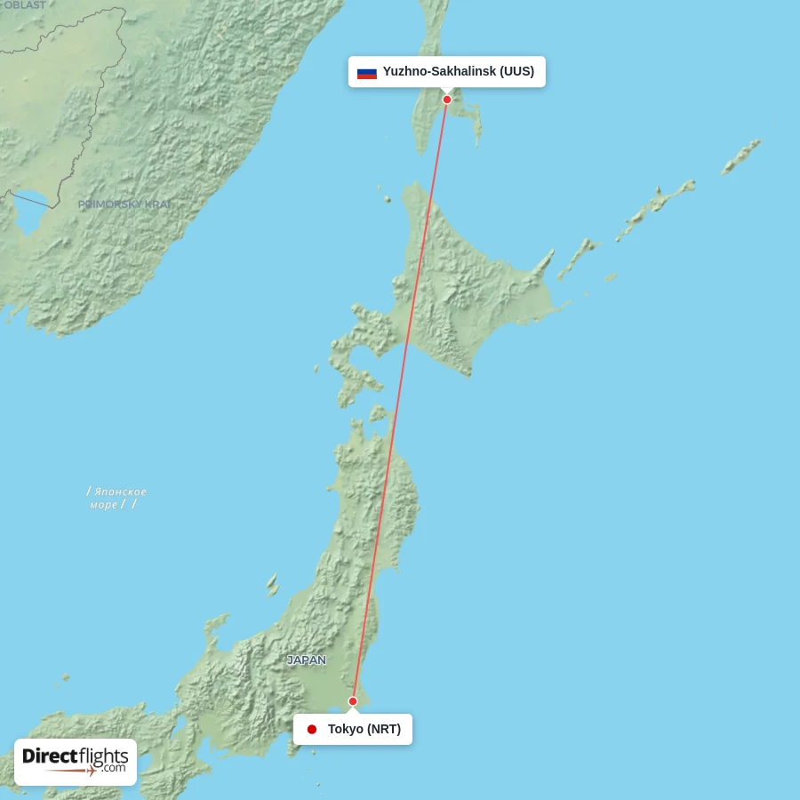 UUS - NRT route map