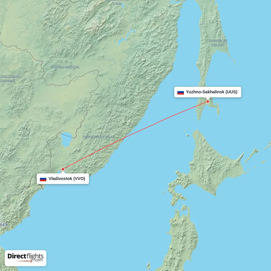 UUS - VVO route map