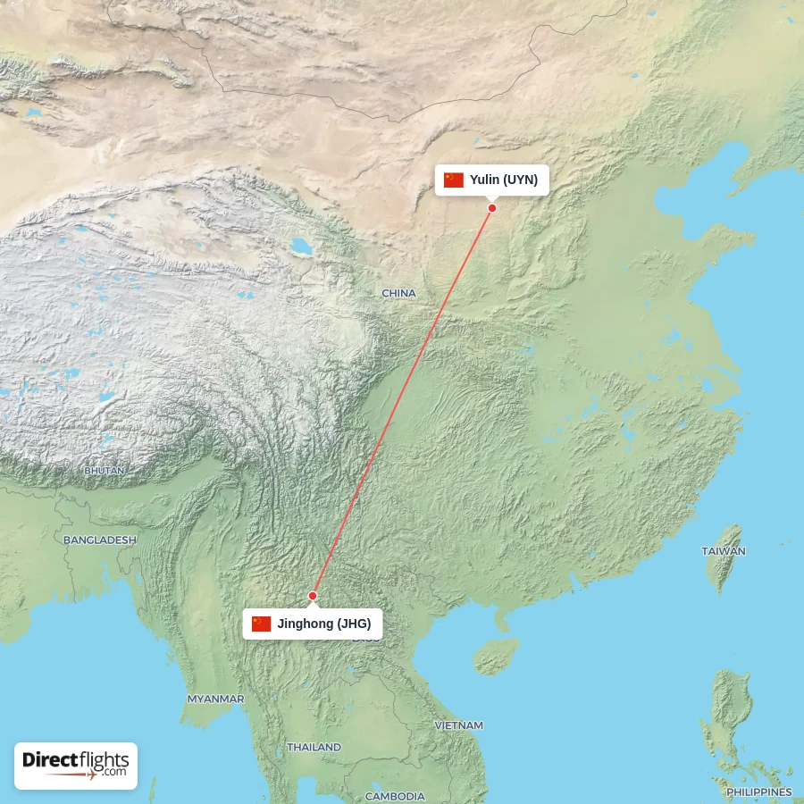 UYN - JHG route map