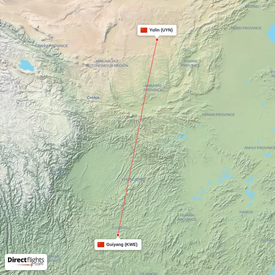 UYN - KWE route map