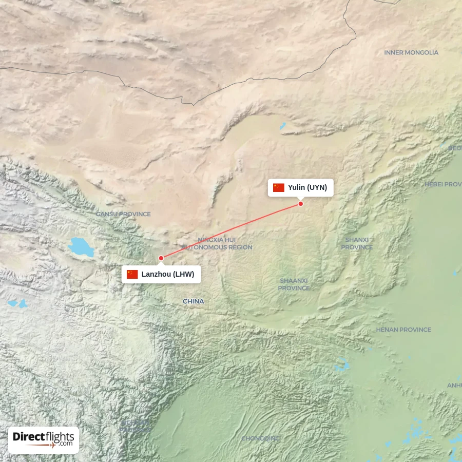 UYN - LHW route map