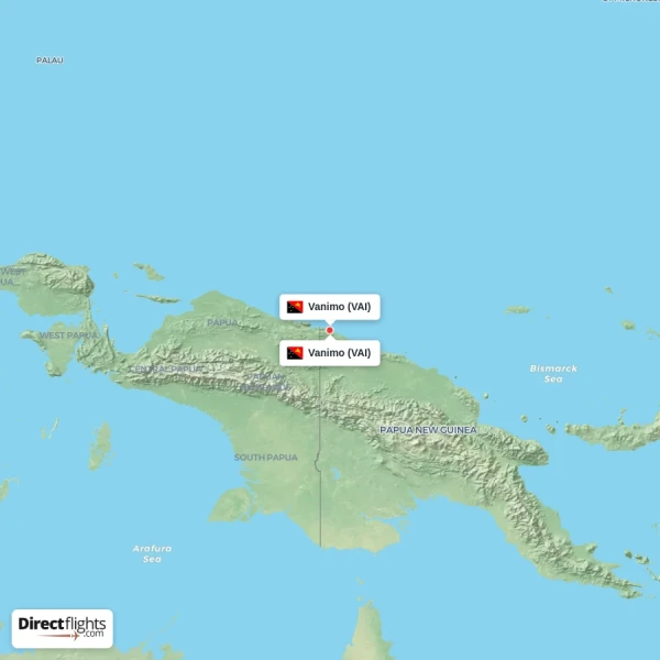 Vanimo - Vanimo direct flight map