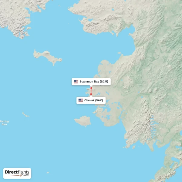Chevak - Scammon Bay direct flight map