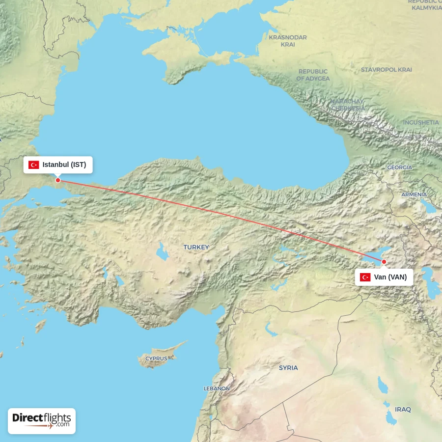 VAN - IST route map
