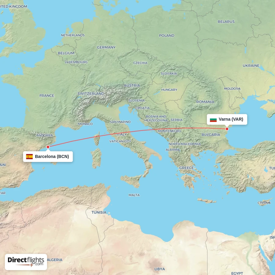 VAR - BCN route map