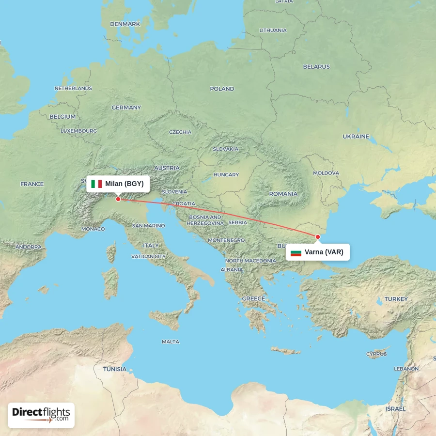 VAR - BGY route map