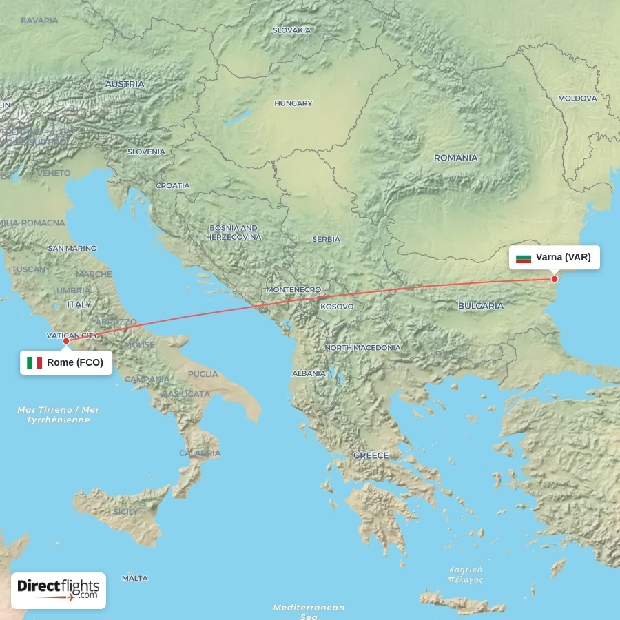 VAR - FCO route map
