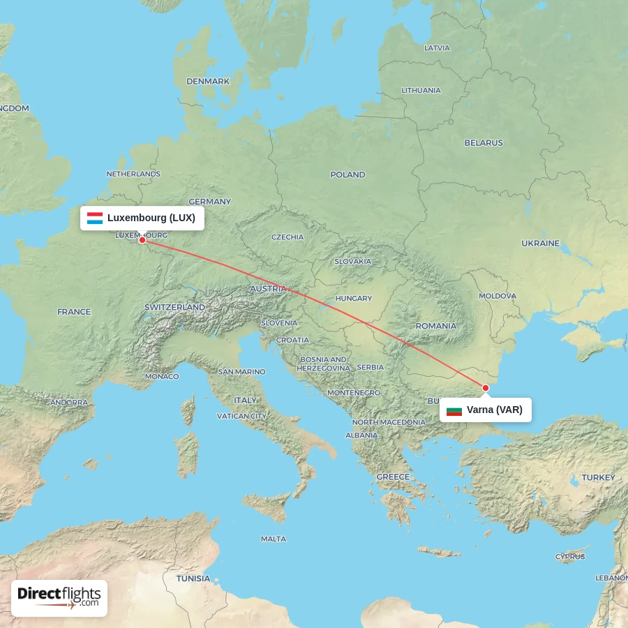 VAR - LUX route map