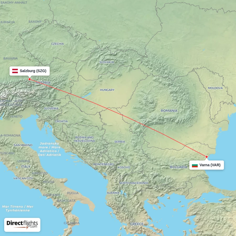 VAR - SZG route map
