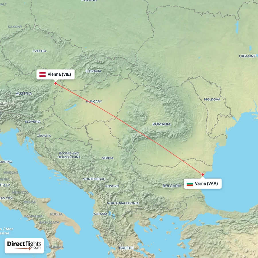 VAR - VIE route map