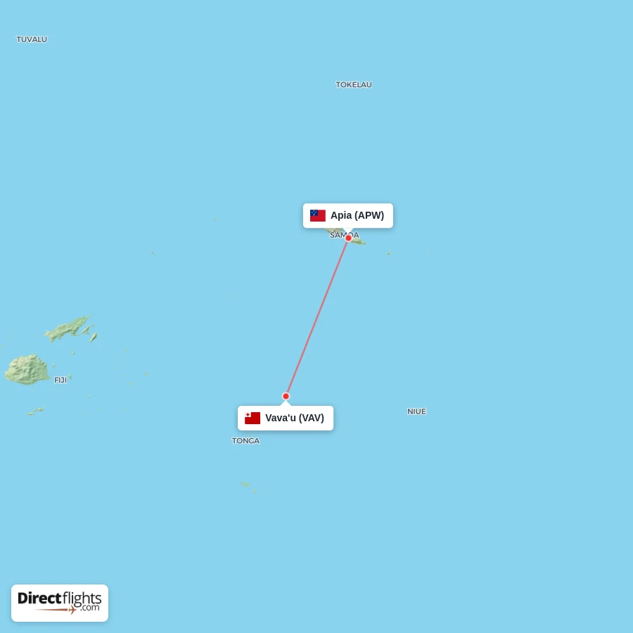 VAV - APW route map