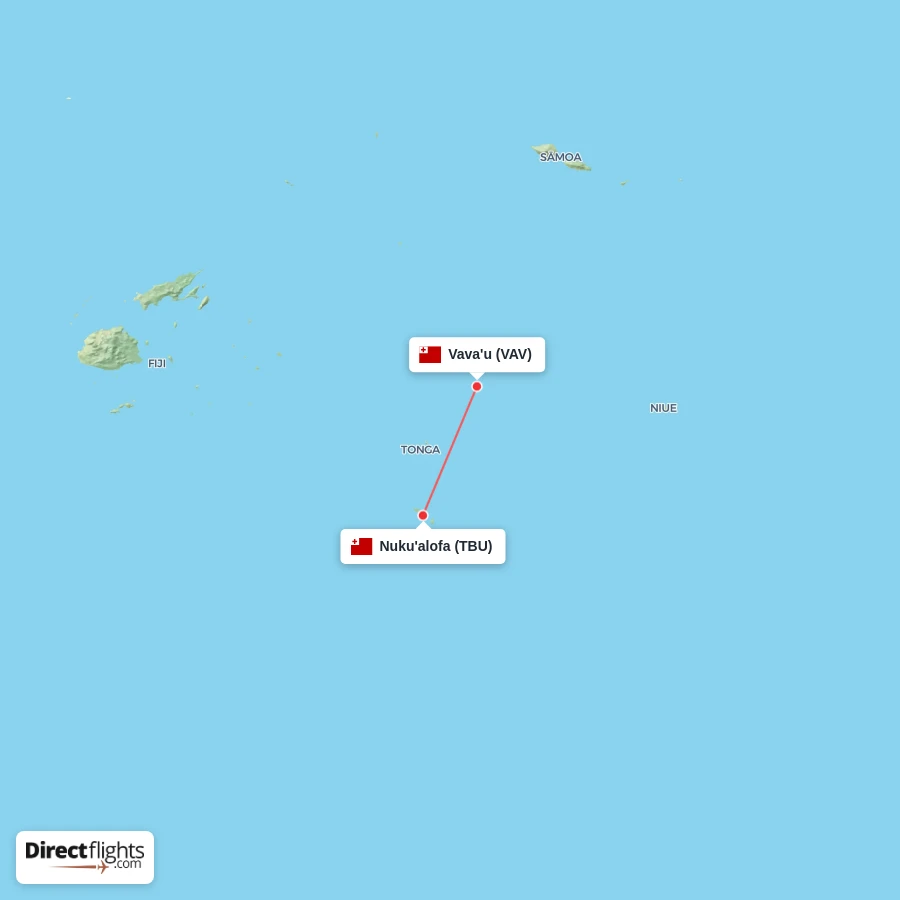 VAV - TBU route map