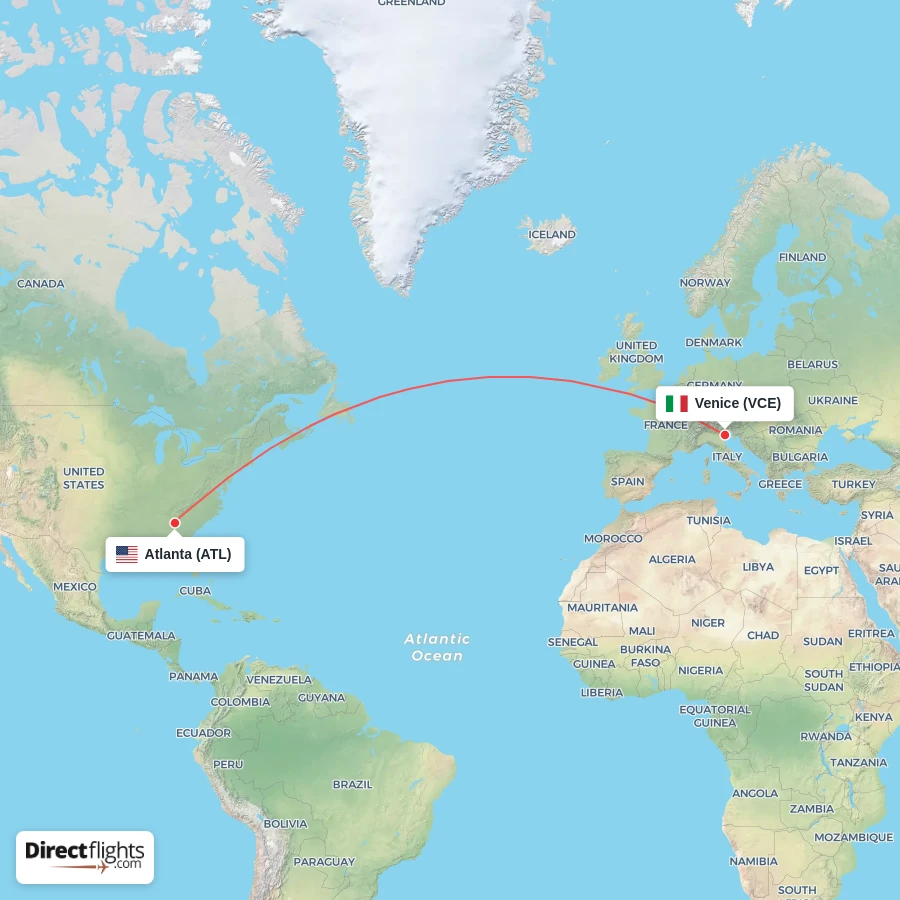 VCE - ATL route map