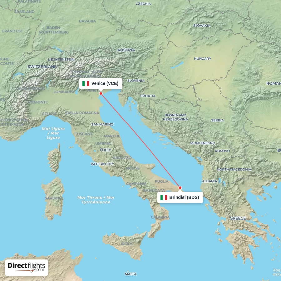VCE - BDS route map