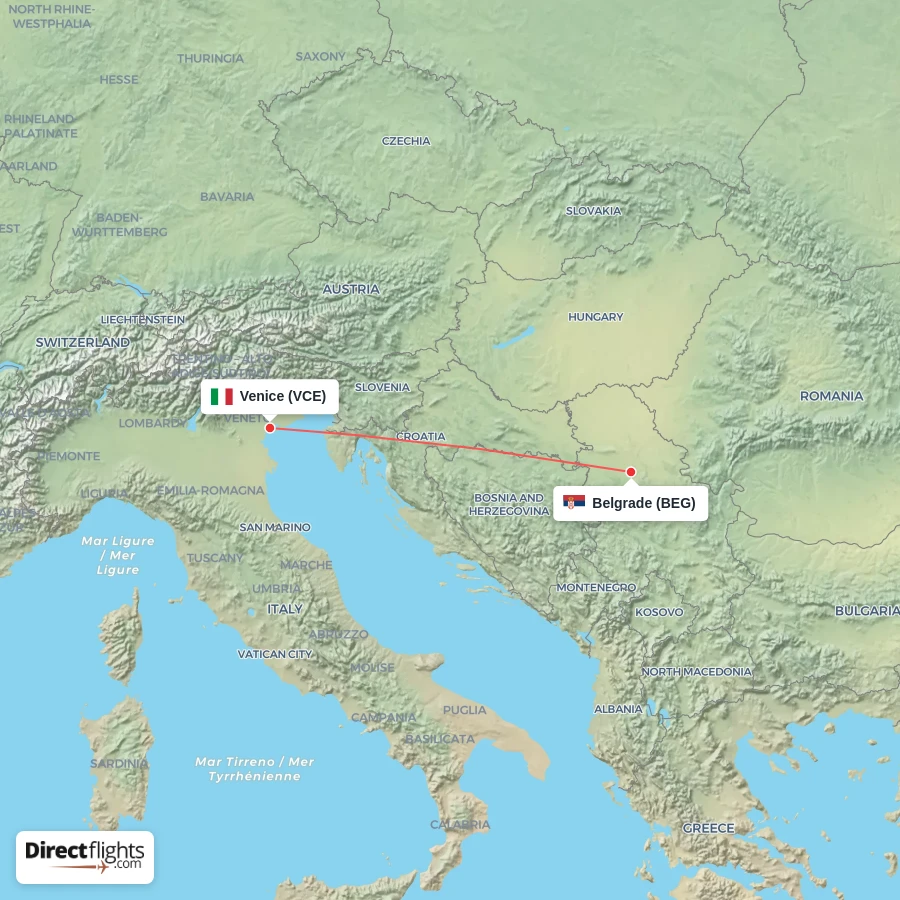 VCE - BEG route map