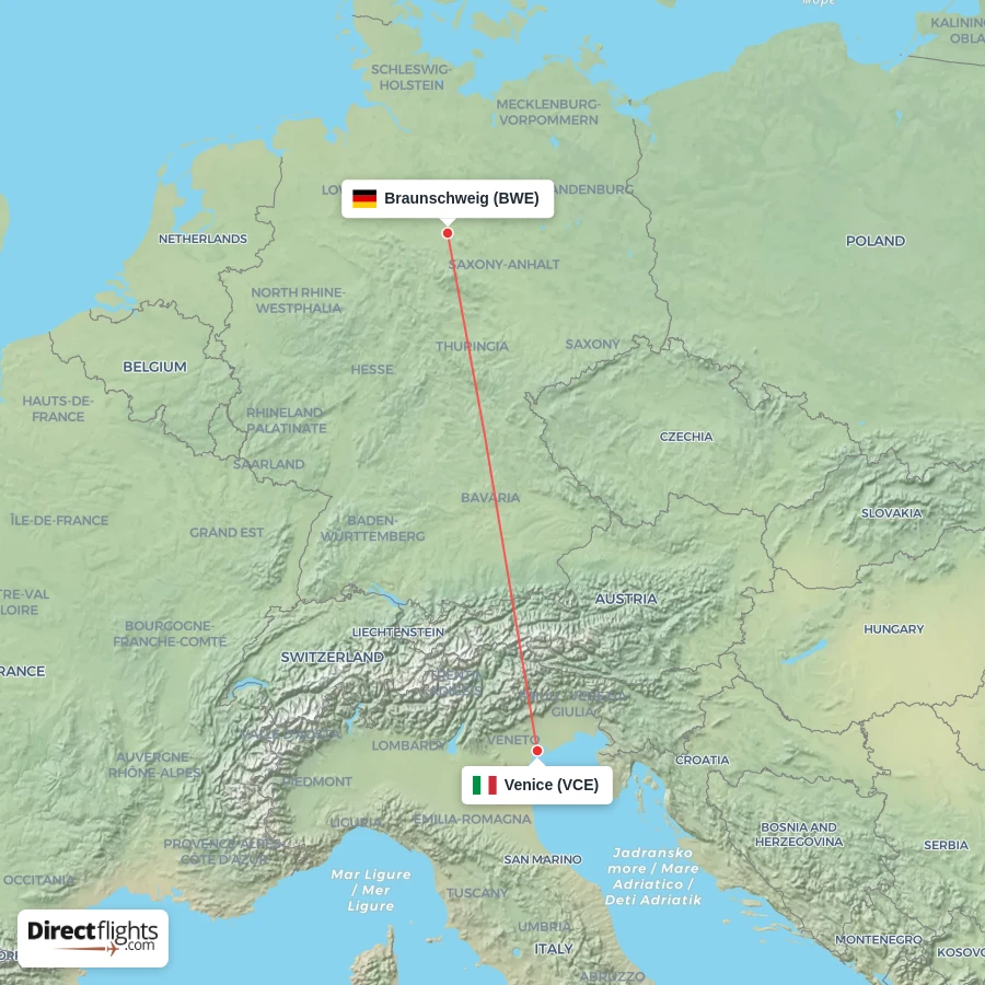 VCE - BWE route map