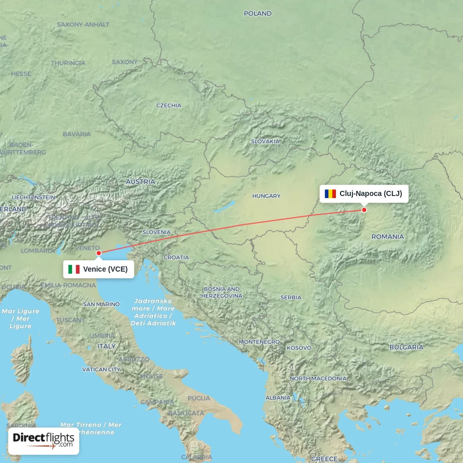 VCE - CLJ route map