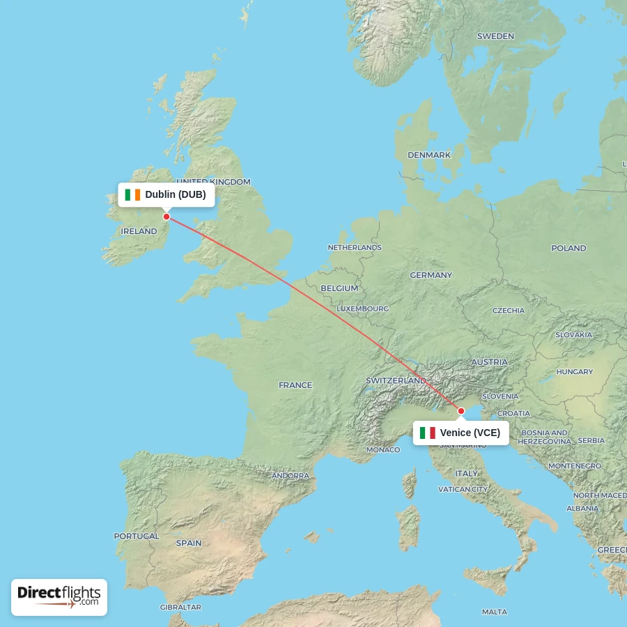 VCE - DUB route map