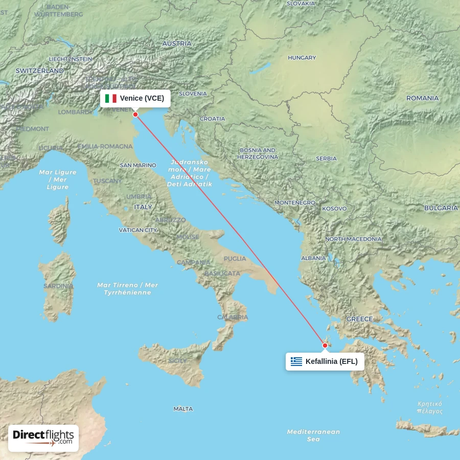 VCE - EFL route map