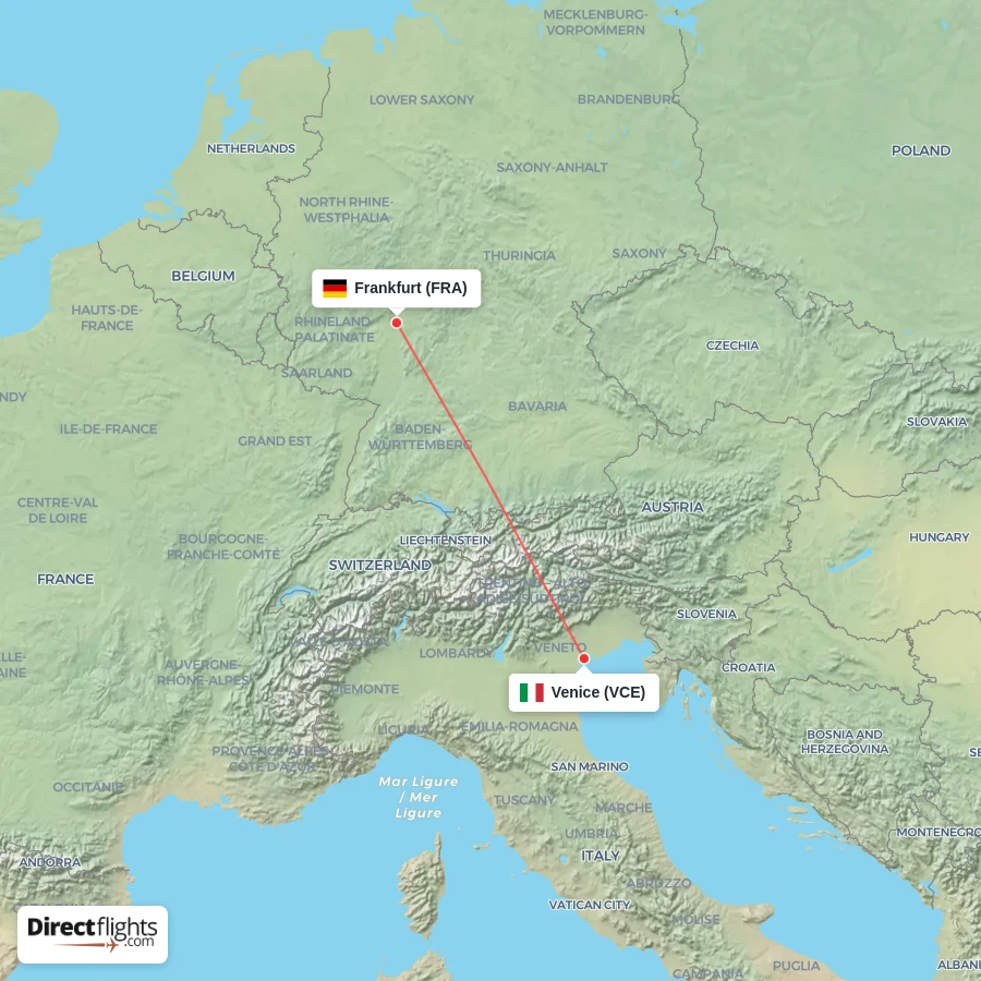 VCE - FRA route map