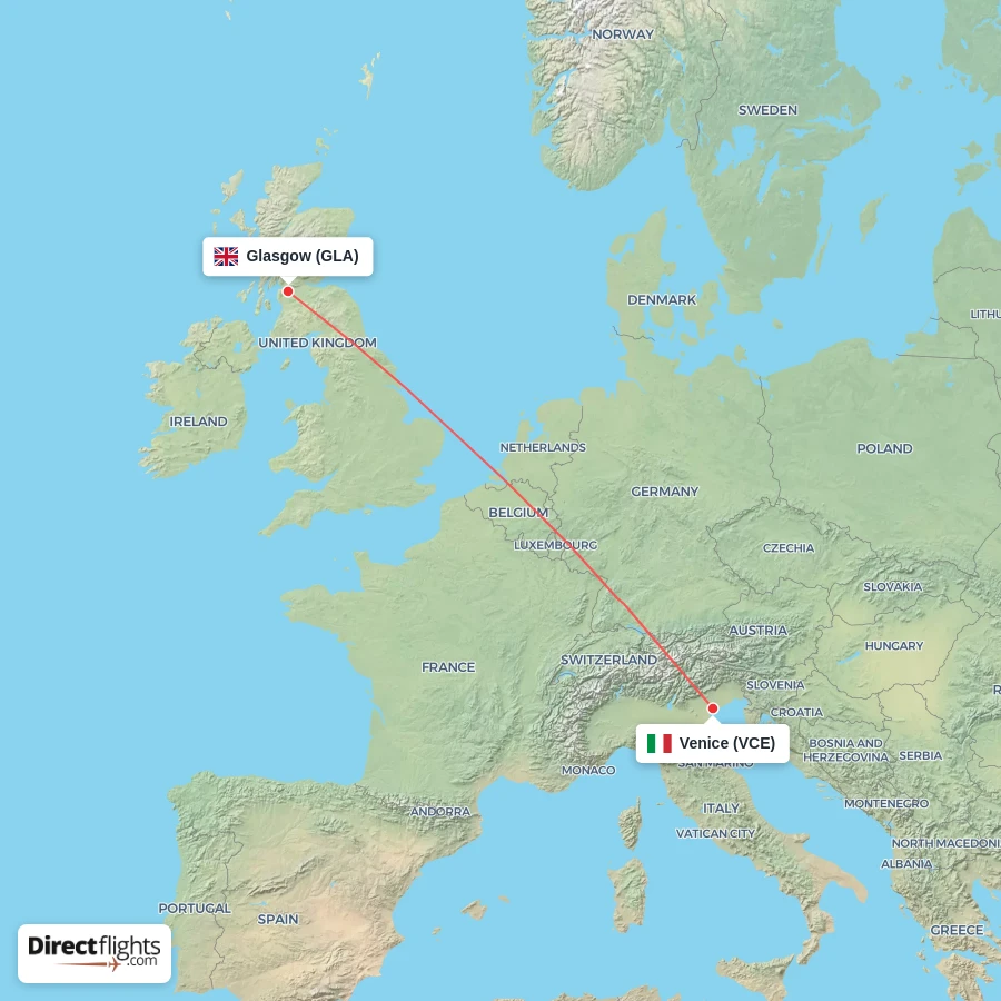 VCE - GLA route map