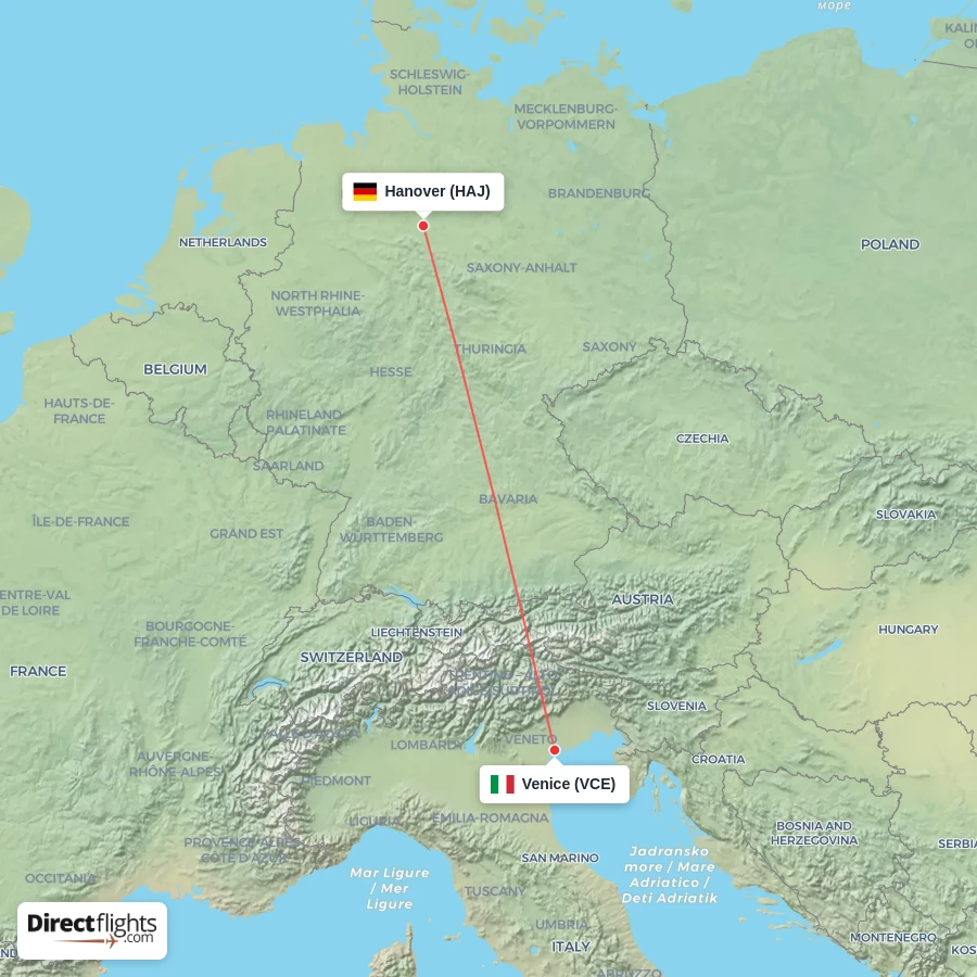 VCE - HAJ route map