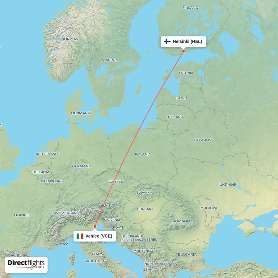 VCE - HEL route map
