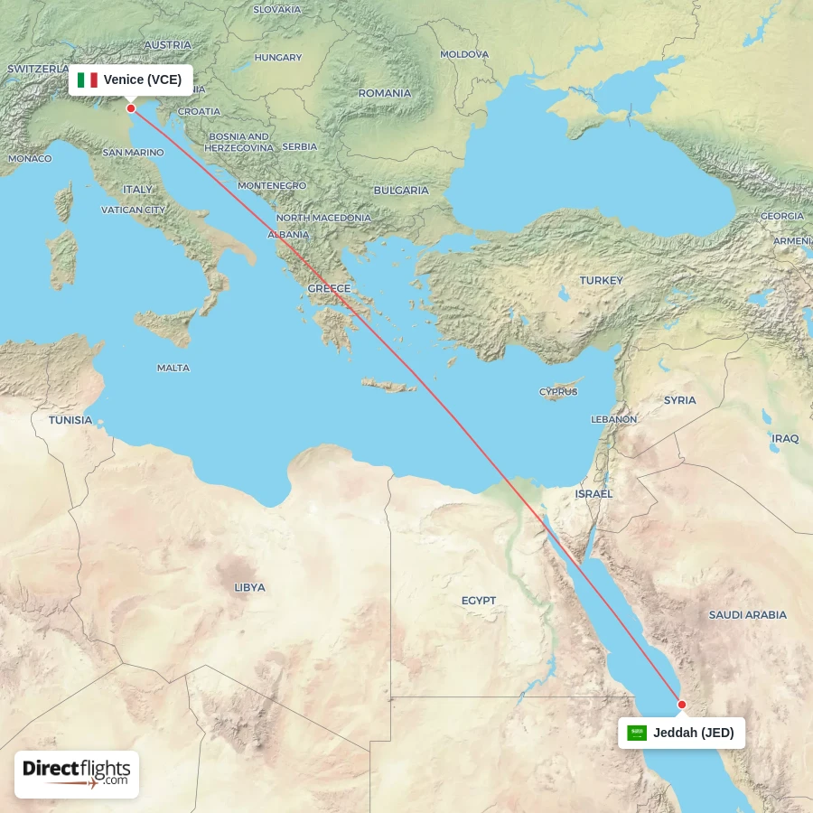 VCE - JED route map