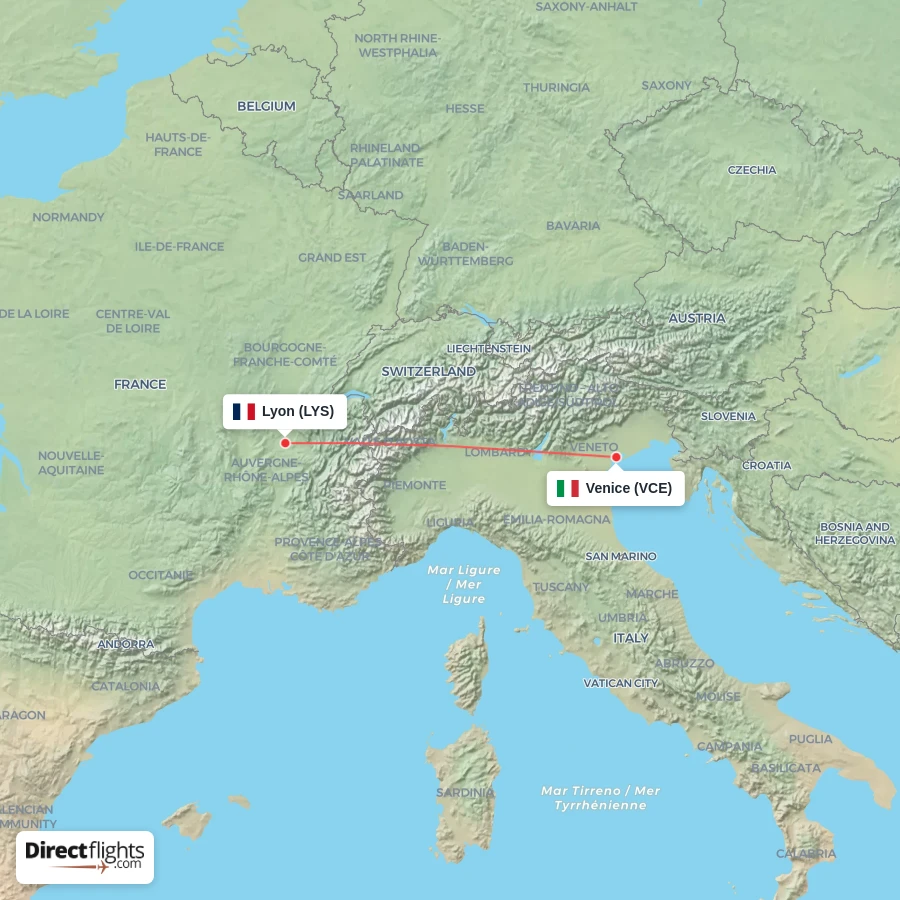 VCE - LYS route map