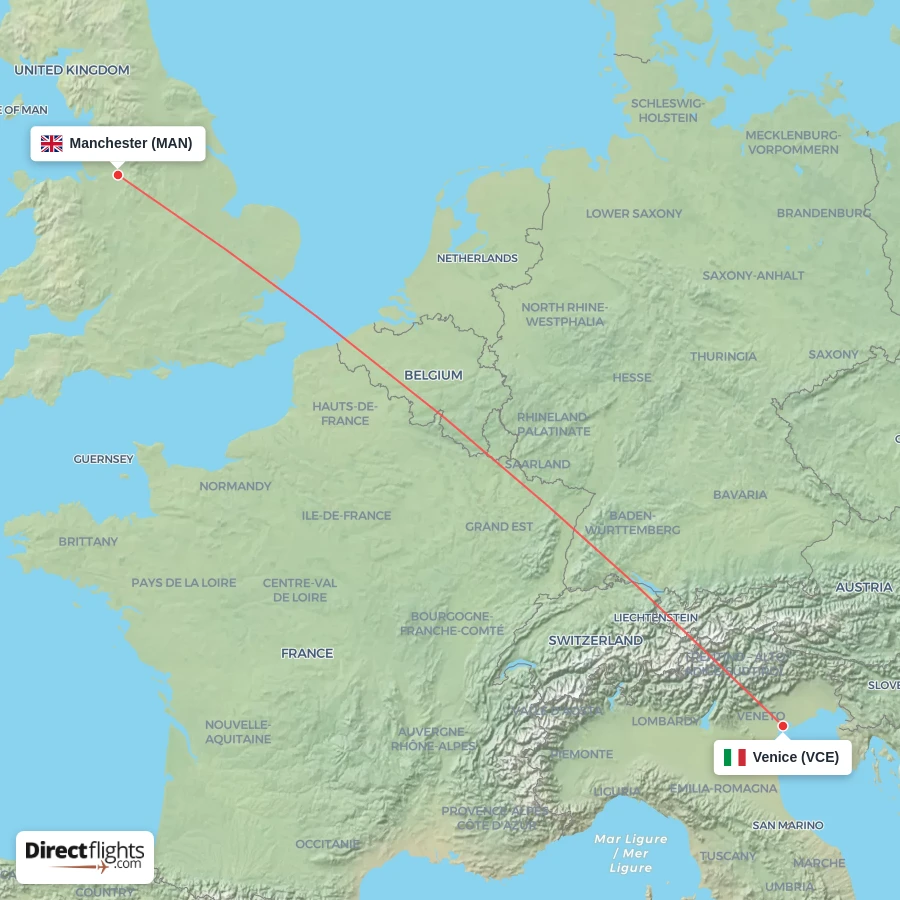 VCE - MAN route map