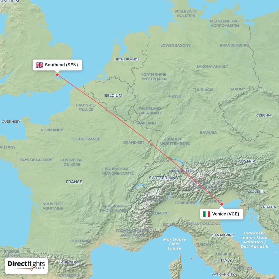 VCE - SEN route map