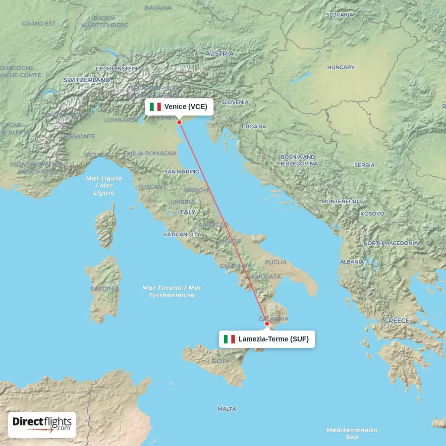 VCE - SUF route map