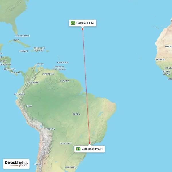 Campinas - Correia direct flight map