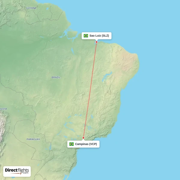 Campinas - Sao Luiz direct flight map