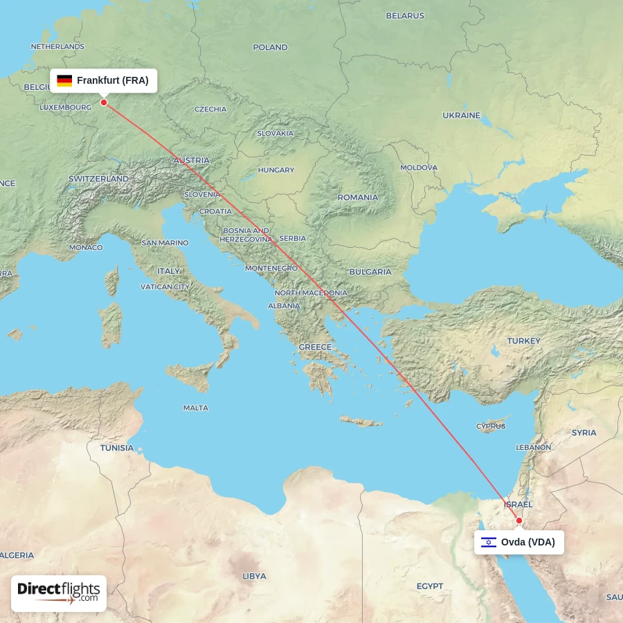 VDA - FRA route map