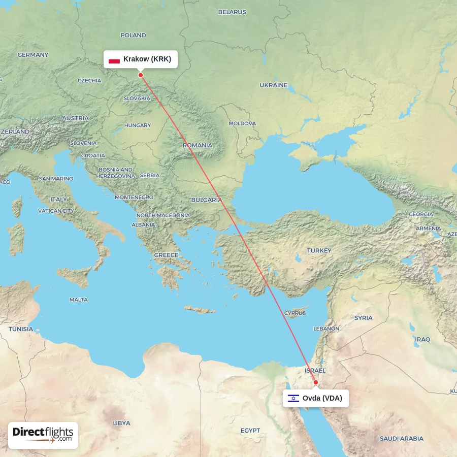 VDA - KRK route map