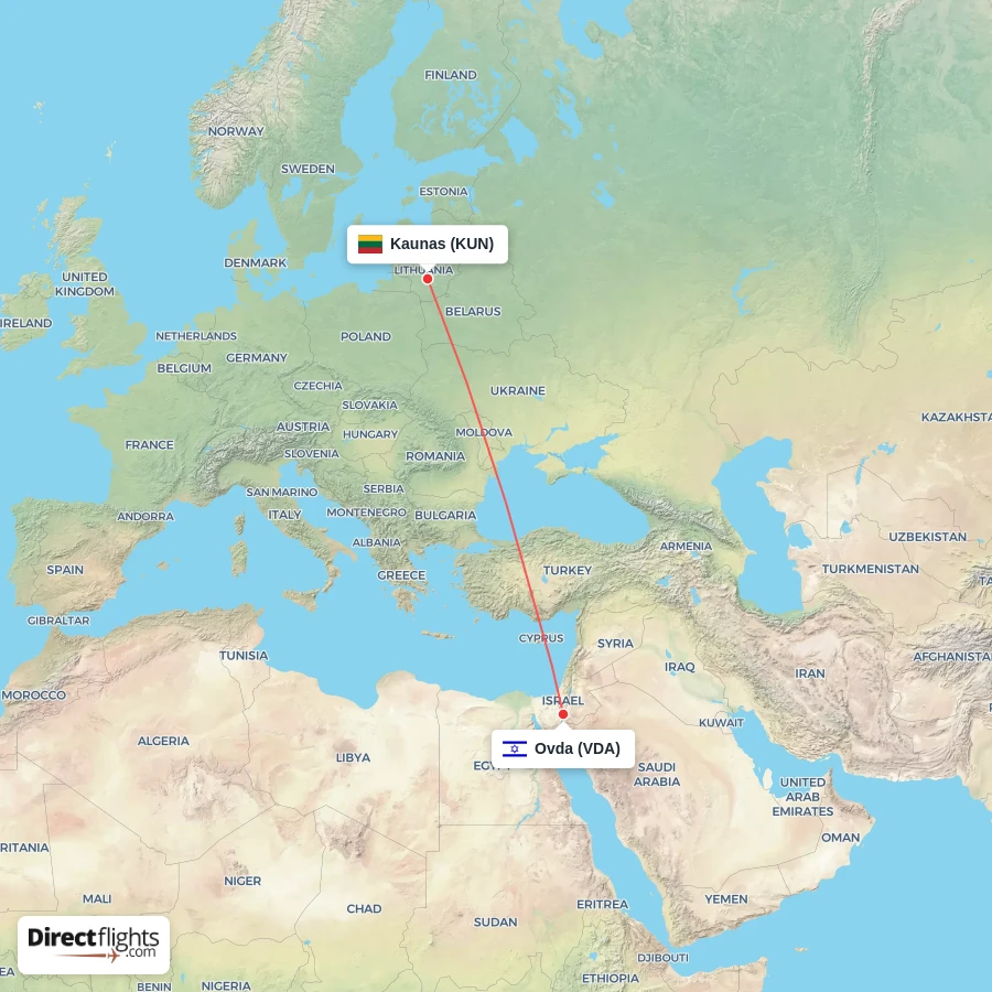 VDA - KUN route map