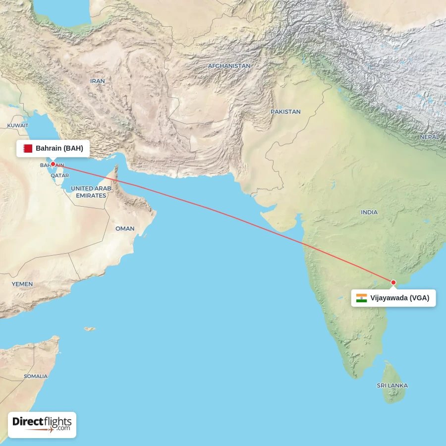 VGA - BAH route map