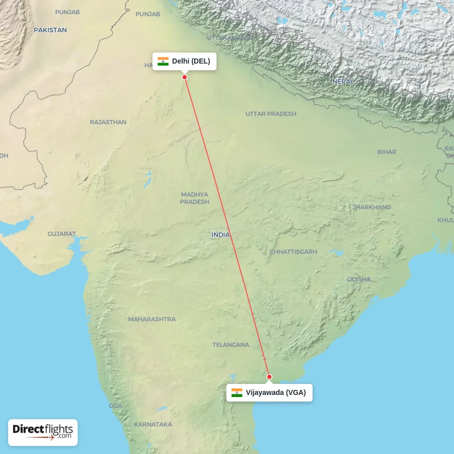 VGA - DEL route map