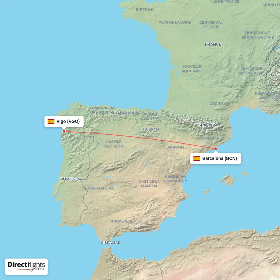 VGO - BCN route map