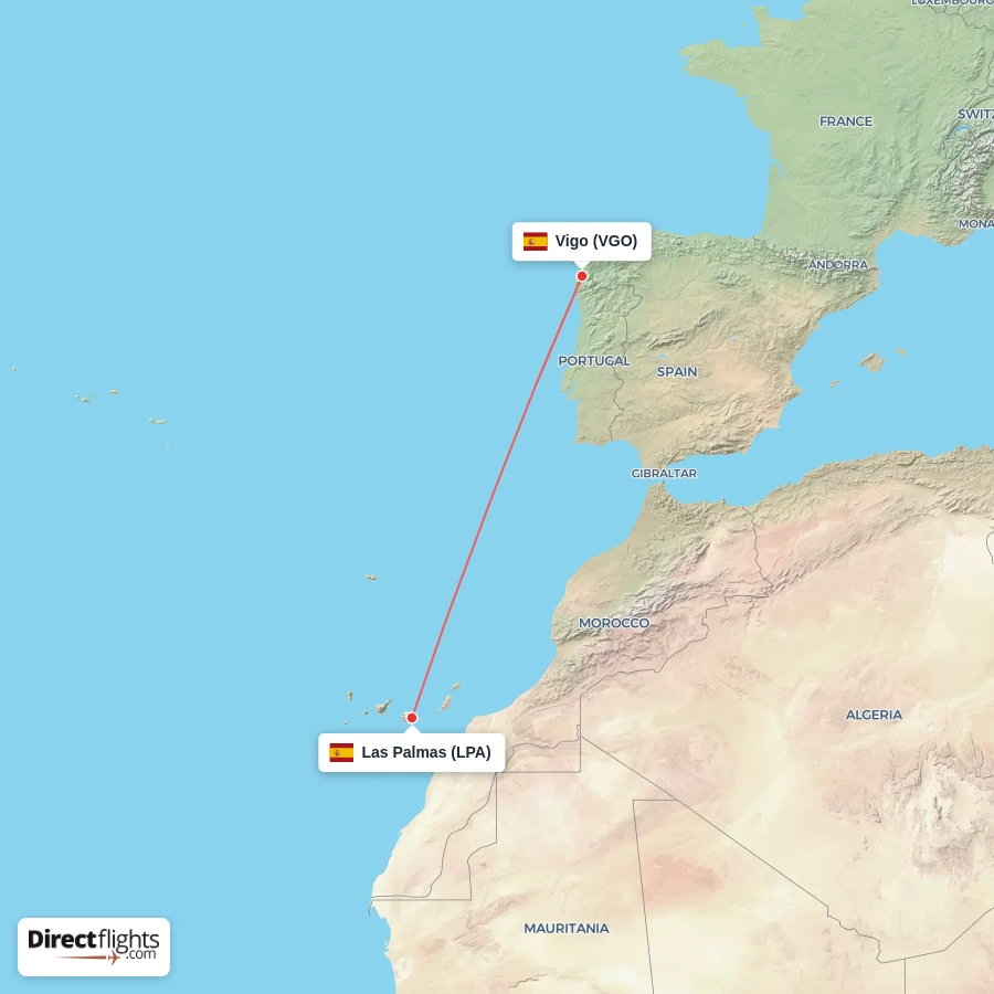 VGO - LPA route map