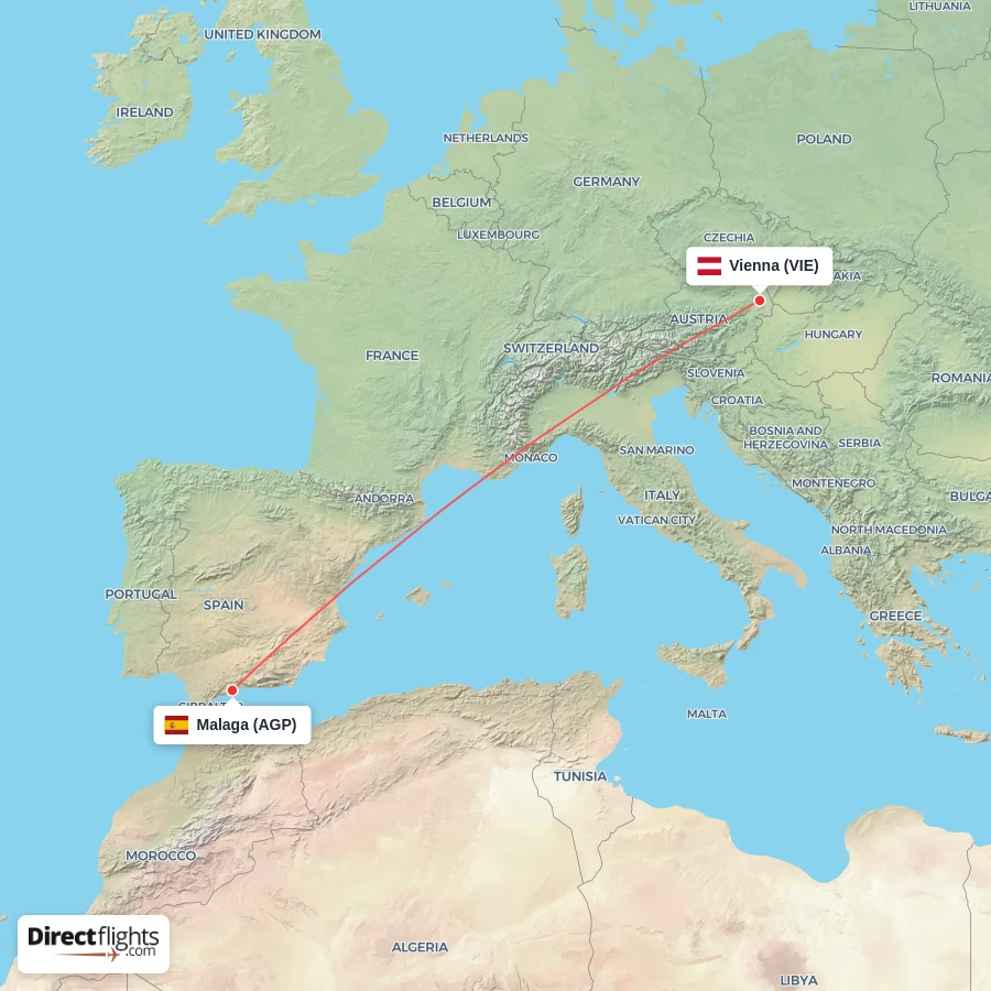 VIE - AGP route map