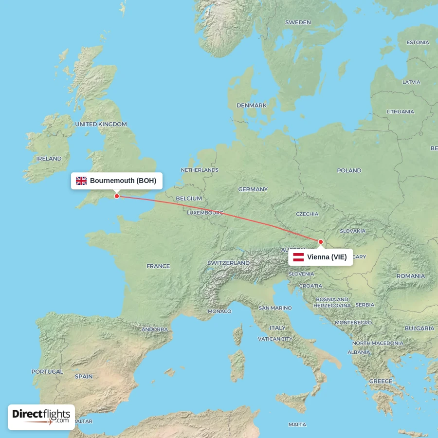 VIE - BOH route map