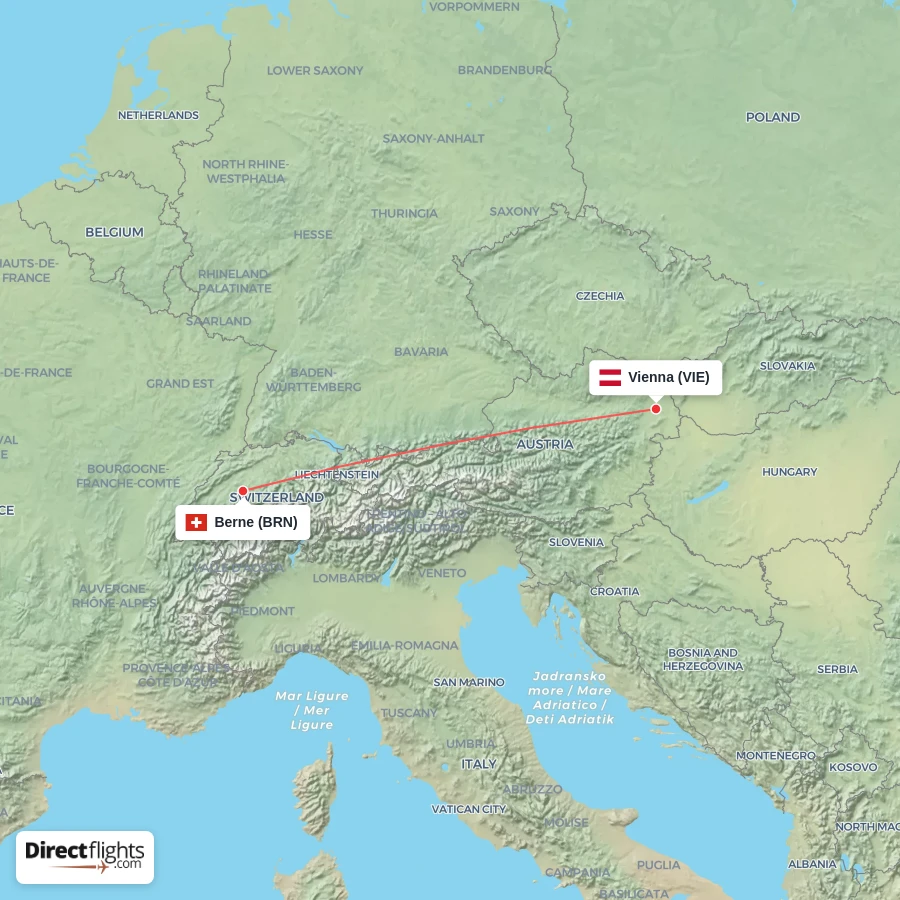 VIE - BRN route map