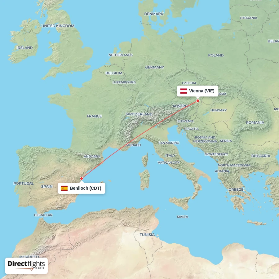 VIE - CDT route map