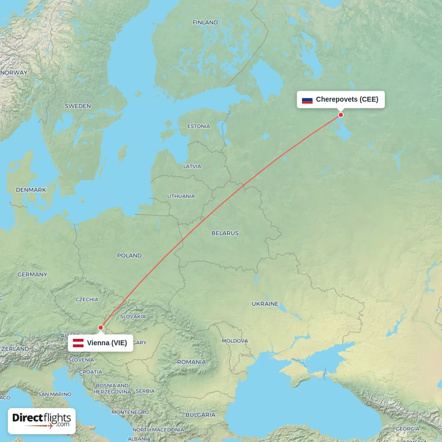 VIE - CEE route map